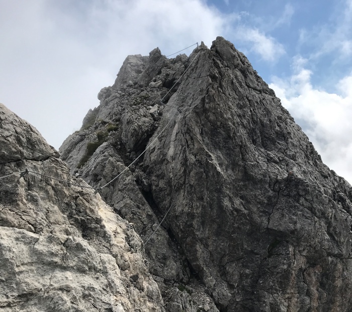 Klettersteig Karhorn kurze Seilbrücke