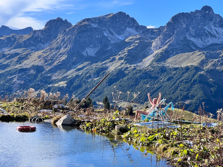 See hinter der Enzianhütte Blick zu den Schafalpenköpfen