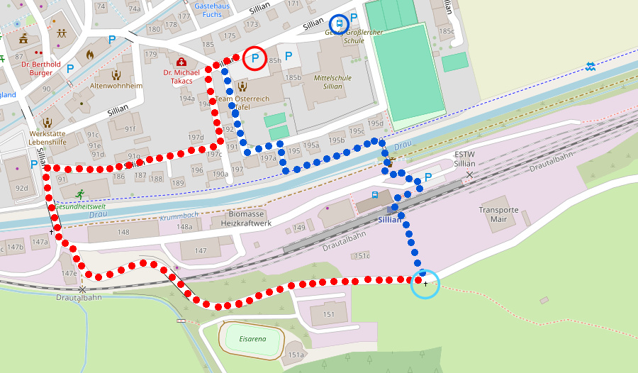 Sillian Parken Bushaltestelle Weg 471