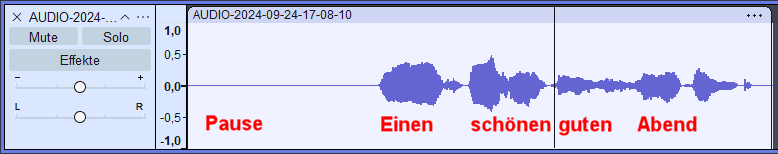 Audacity Sound mit Beschriftung