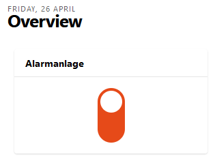 OpenHAB Item Alarmanlage in Overview Page